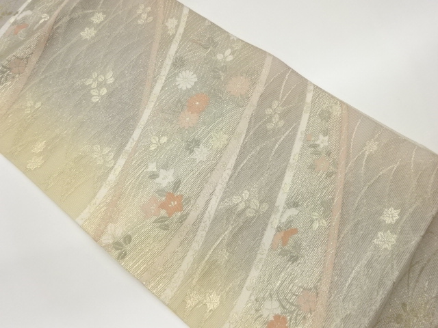 JAPANESE FUKURO OBI FOR SUMMER / WOVEN WAVY STRIPE